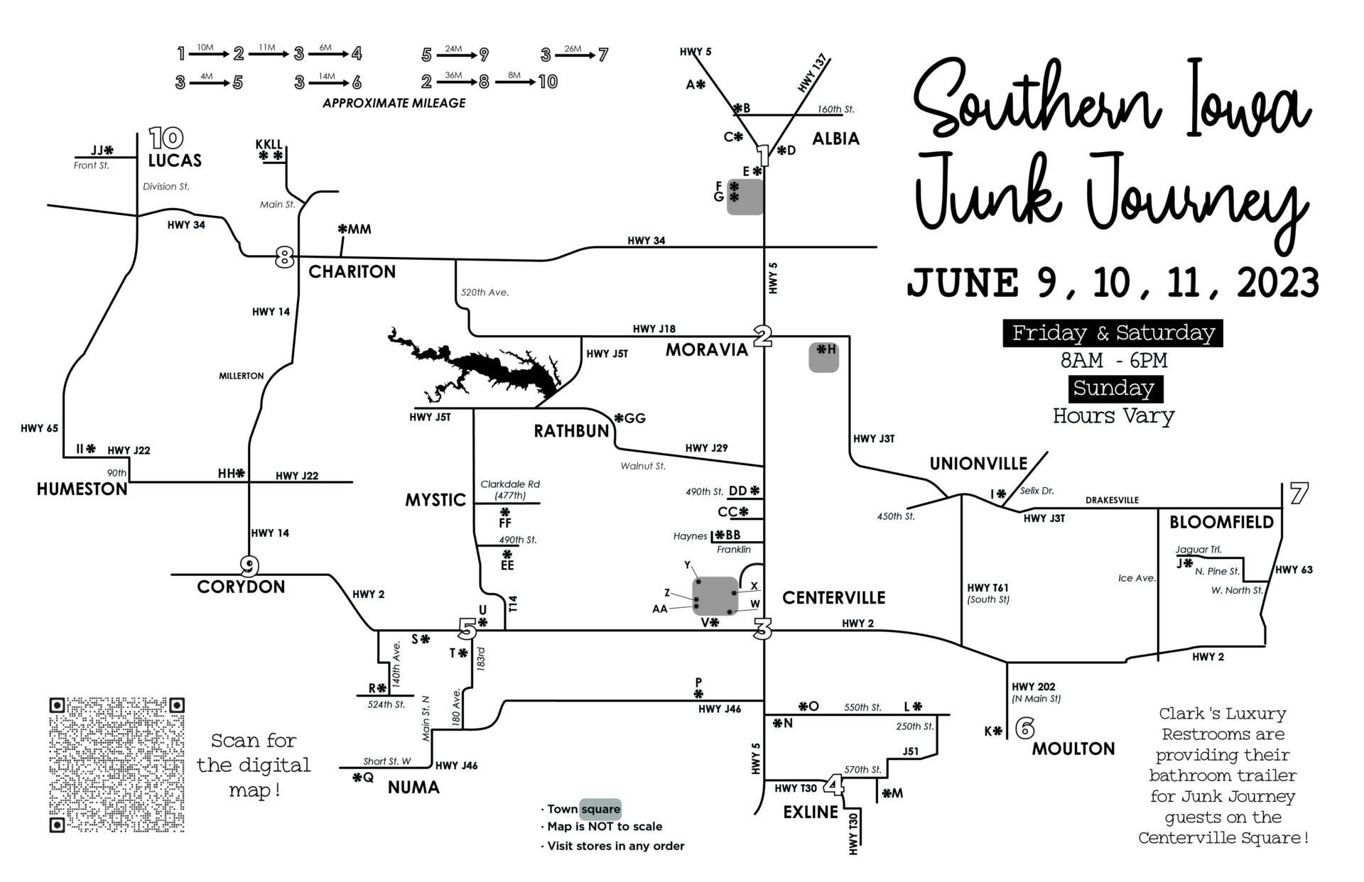 Spring Edition Southern Iowa Junk Journey Map of vendors