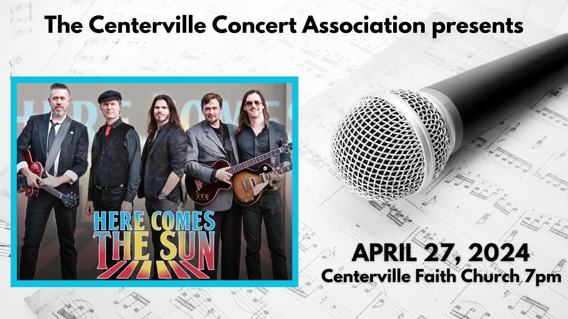 Centerville Concert Association Apr 27 Here Comes The Sun Beatles Tribute
