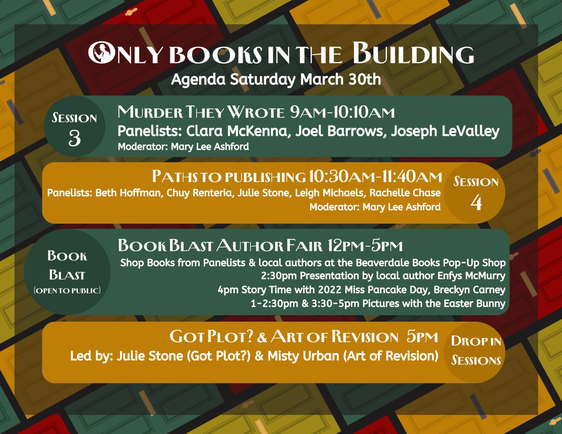 Only Books in the Building Agenda Saturday