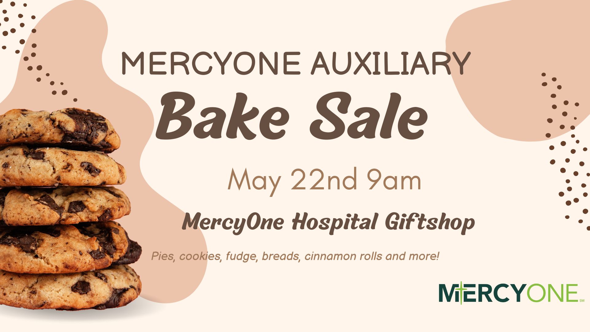 MercyOne Auxiliary Bake Sale May 22nd