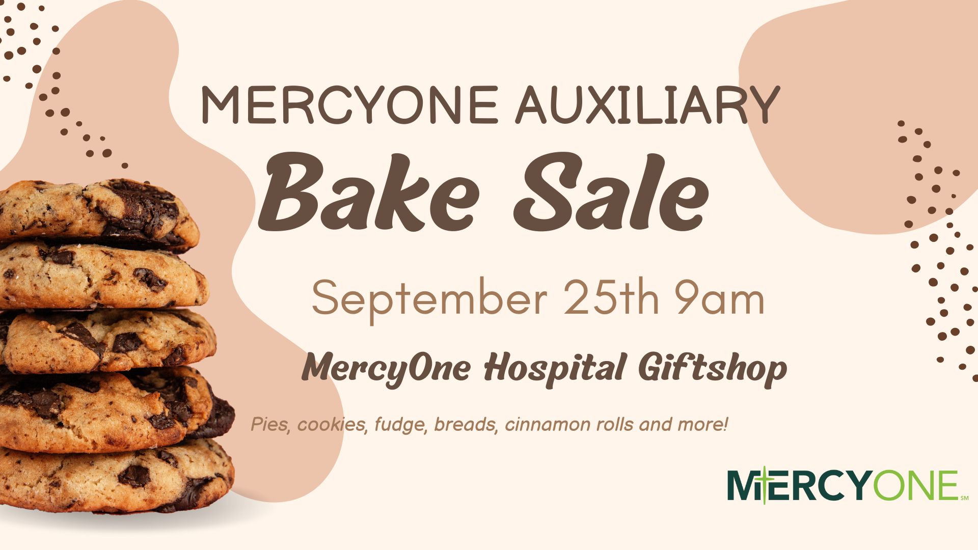 MercyOne Auxiliary Bake Sale September 25th