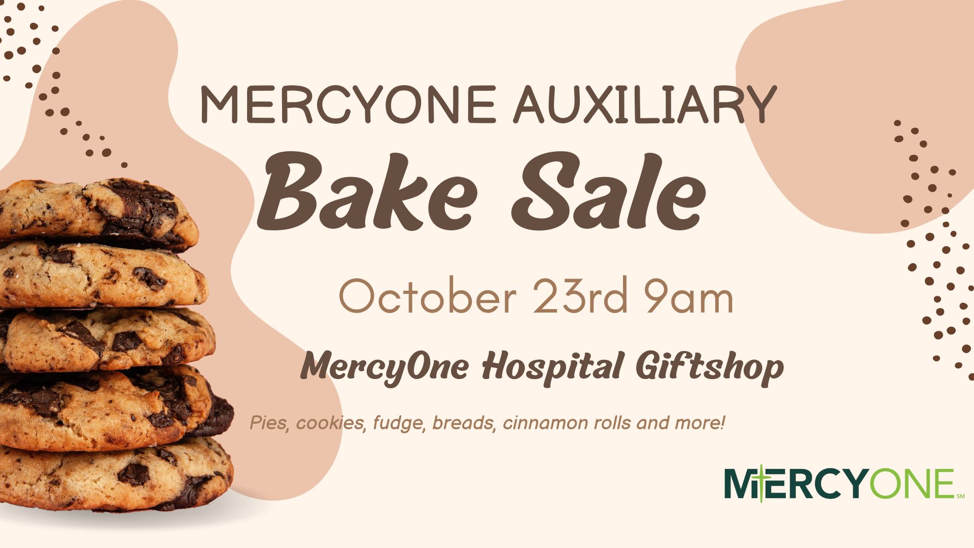 MercyOne Auxiliary Bake Sale October 23rd