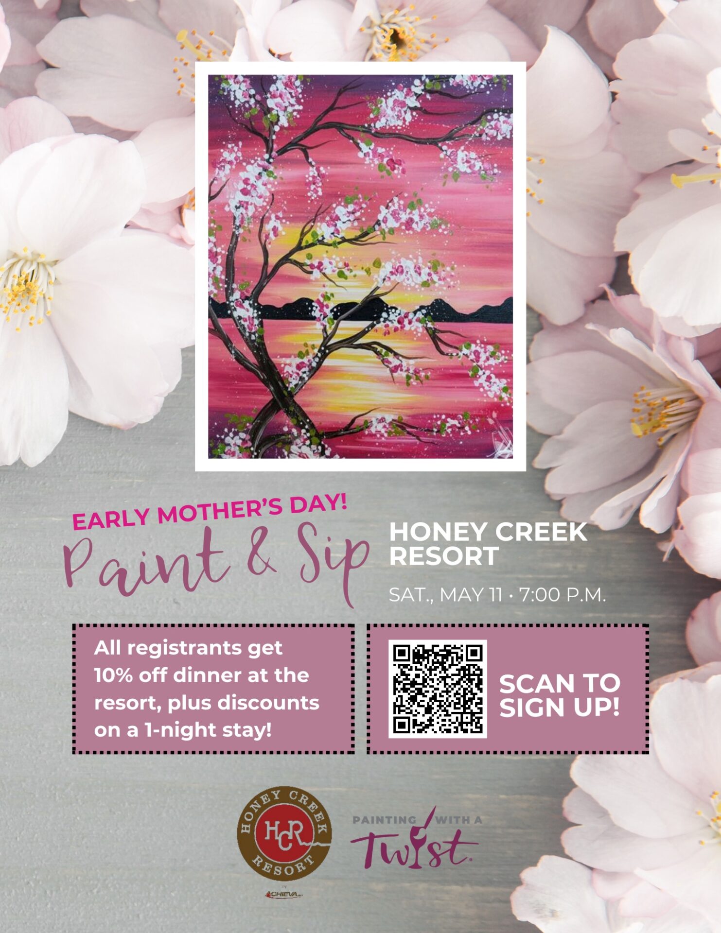 Paint and Sip at Honey Creek Resort May 11